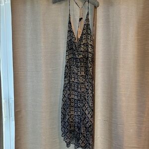 Banana Republic Teal and White Patterned Dress